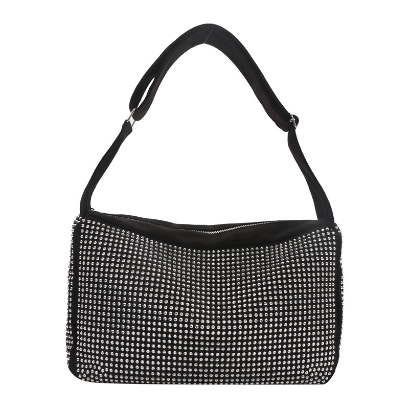 Women’s Pu Leather Solid Color Preppy Style Square Zipper Shoulder Bag