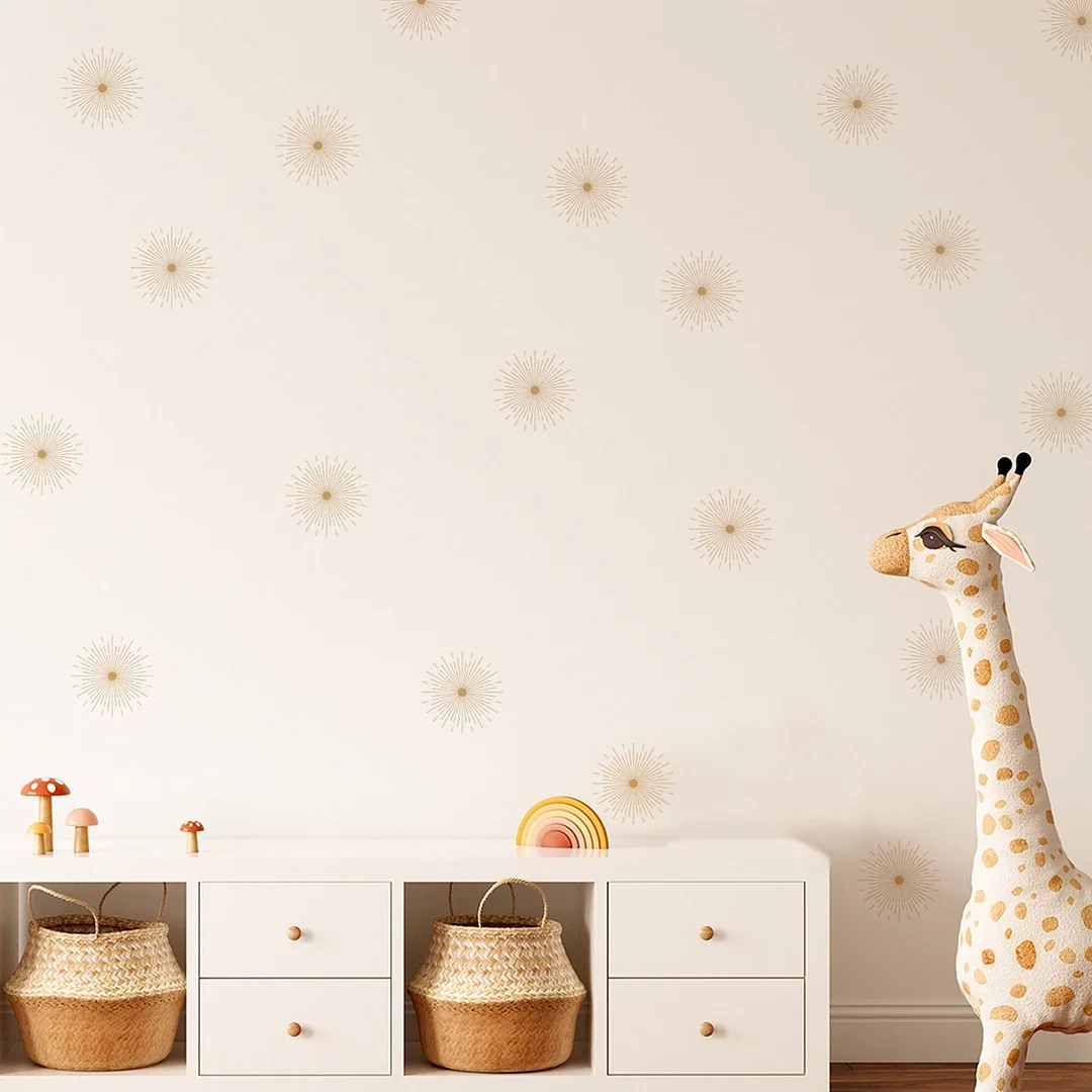 Cartoon Creative Stars Wall Sticker for Children's Room Baby Girl Boys Room Nordic Boho Nursery Home Decor Starburst Stickers