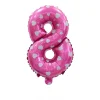 50PCS Polka Dot Colorful 0-9 Numbers 16" Aluminum Film Balloons Birthday Party Decor Supplies