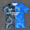 2025/2026 Real Madrid Dragon pattern Blue and Black Football Jersey 1:1 Thai Quality