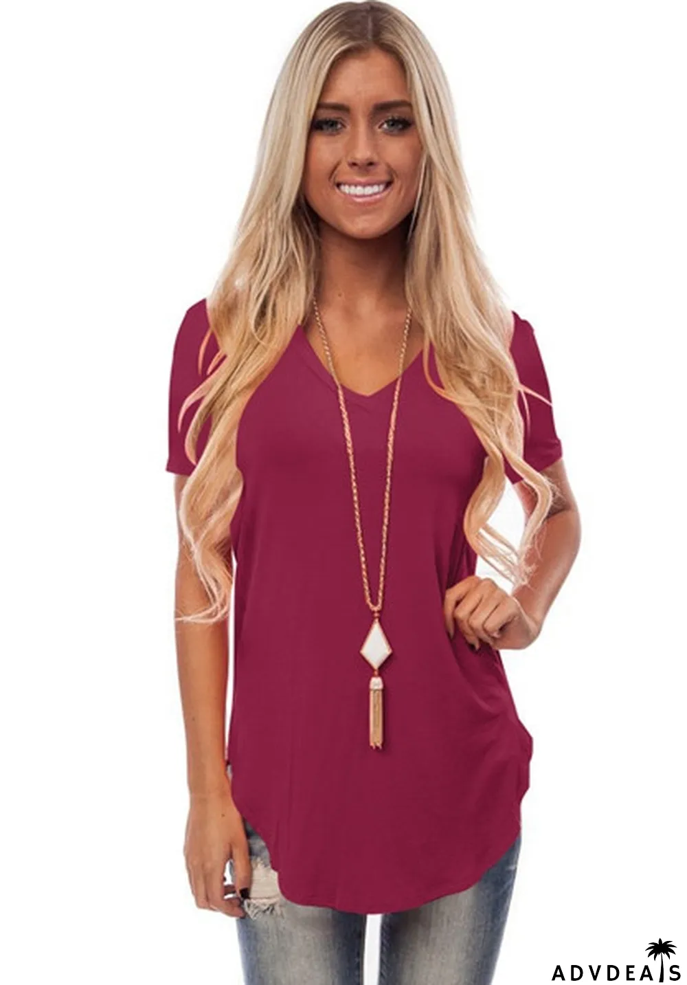 Black Fashion Casual Regular Stand Solid Slim Tees & T-shirts