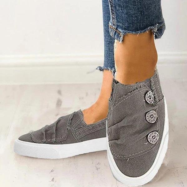 Susiecloths Women Casual Button Comfy Sneakers