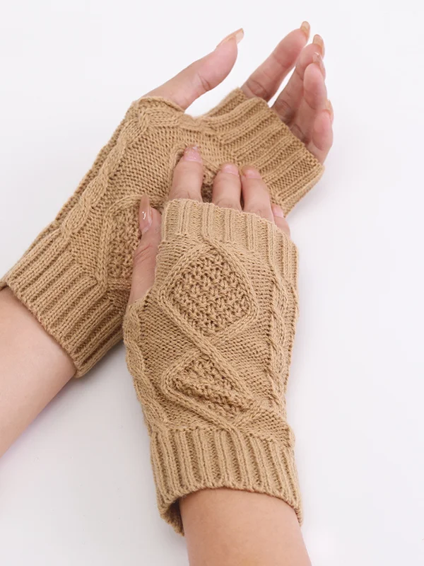 Retro Plaid Half Fingerless Gloves