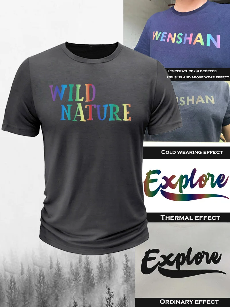 Men's Keep Wild Thermal Induction Color Changing Craft Short-Sleeved Shirt in  mildstyles