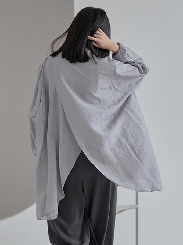 Casual Split-Back Sun Protection V-Neck Long Sleeves Blouses