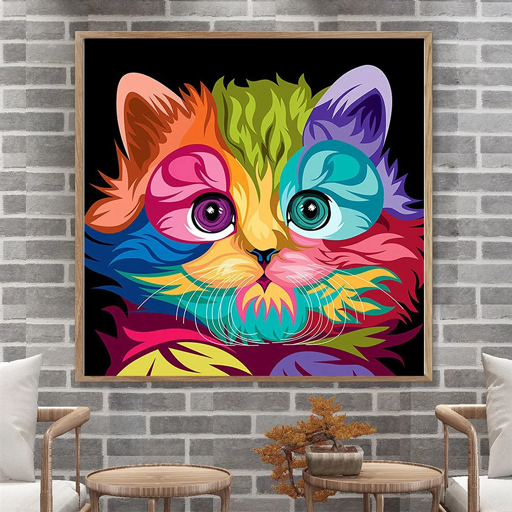 Full Round Diamond Painting 30*30cm - Cat