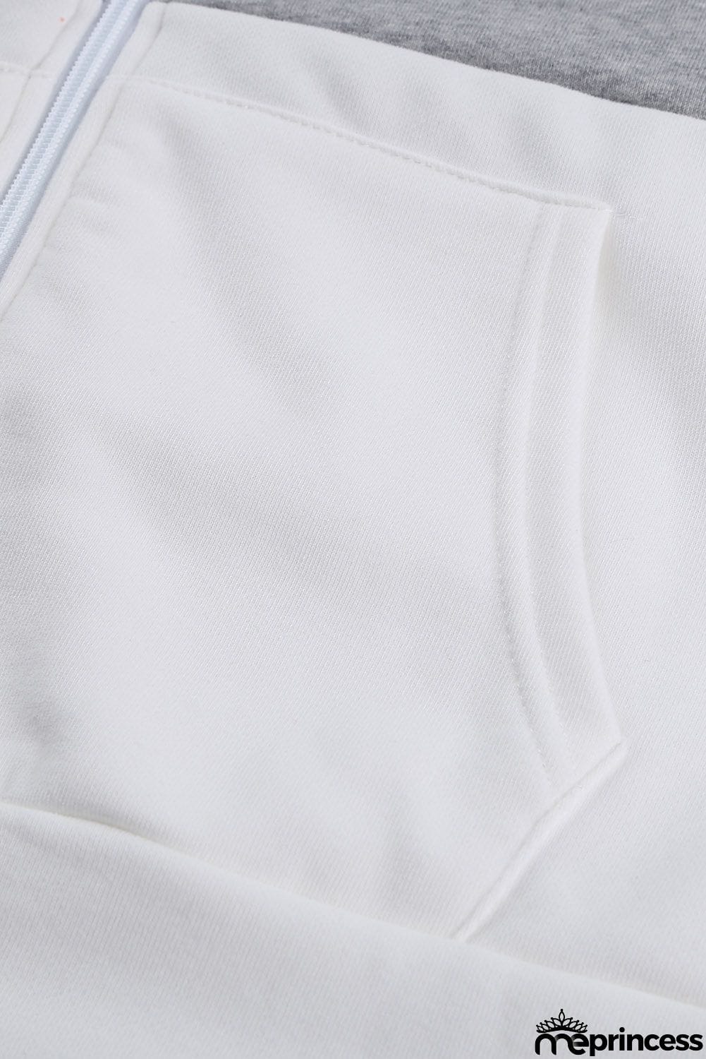 Zip Front Color Block Splicing Drawstring Hoodie