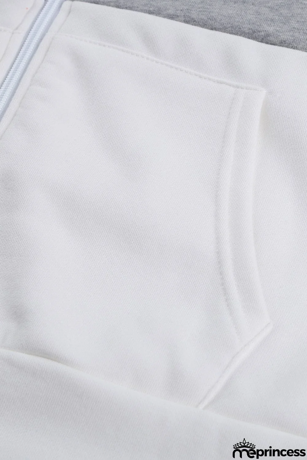 Zip Front Color Block Splicing Drawstring Hoodie