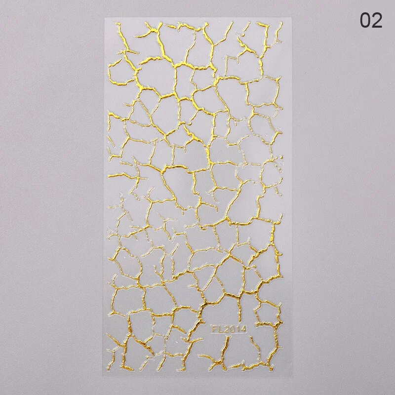 1PC Rose Gold Sliver Striping Tape 3D Nail Stickers Geometry Lines Slider For Nails Gel Polish Decals For Manicures Decoration-Nail Inspo