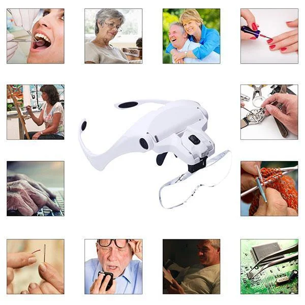 LED Eyeglasses Headband Magnifier