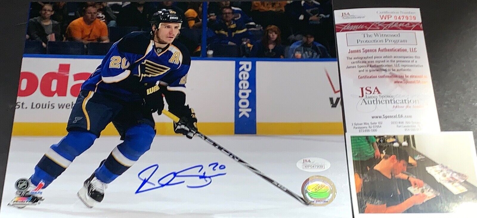 Alexander Steen St Louis Blues Autographed Signed 8x10 Photo Poster painting JSA WITNESS COA 1