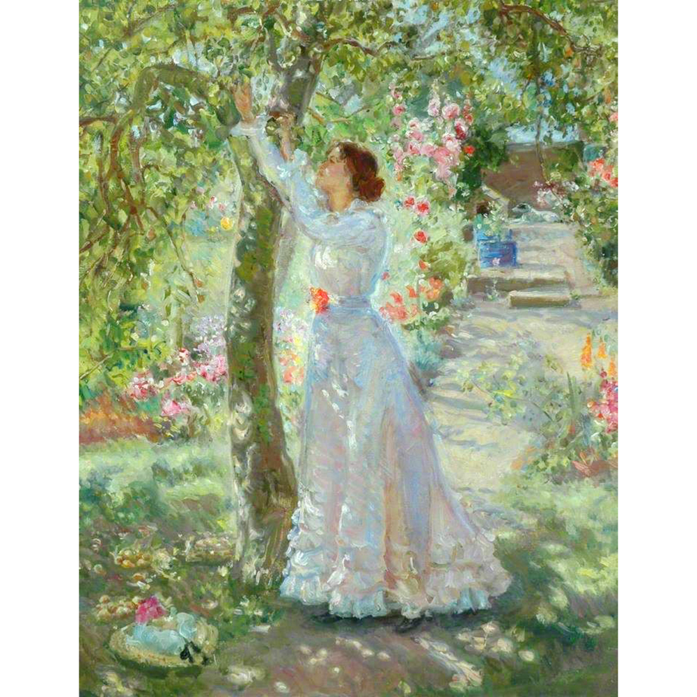 

30*40CM - Round Drill Diamond Painting - Girl, 501 Original