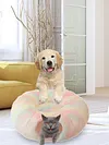 Winter Warm Cat Cave Round Foldable Cat House Long Plush Cat Tunnel Bed Cat Tube
