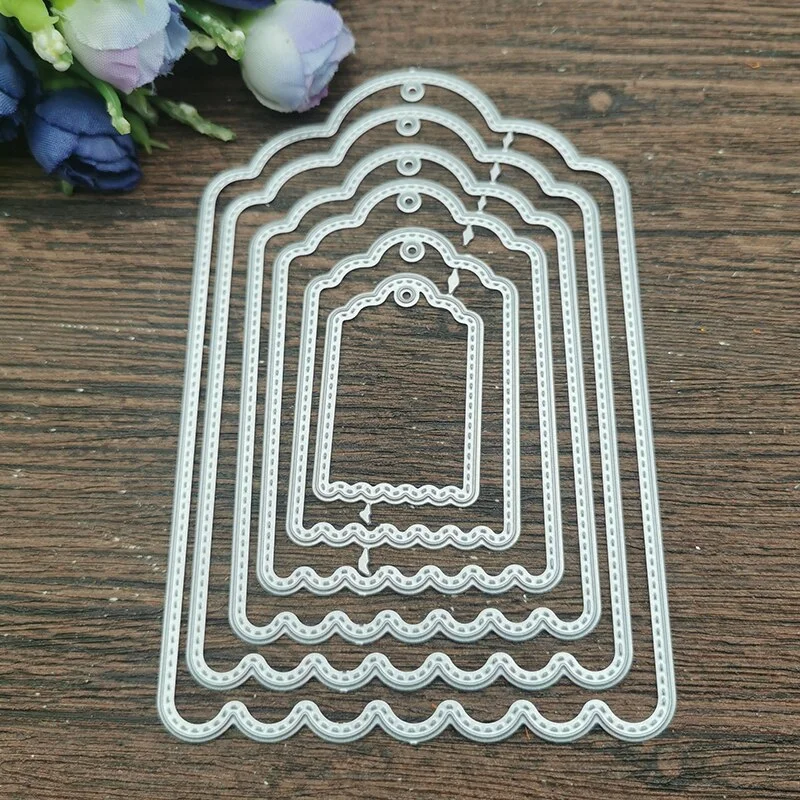 6pcs geometry Metal Cutting Dies Stencils For DIY Scrapbooking Decorative Embossing Handcraft Template