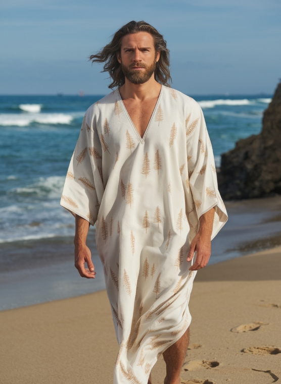 Men's Linen Printed Kaftan