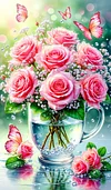 Luxury AB Velvet Diamond Painting Kit - Flower Vase
