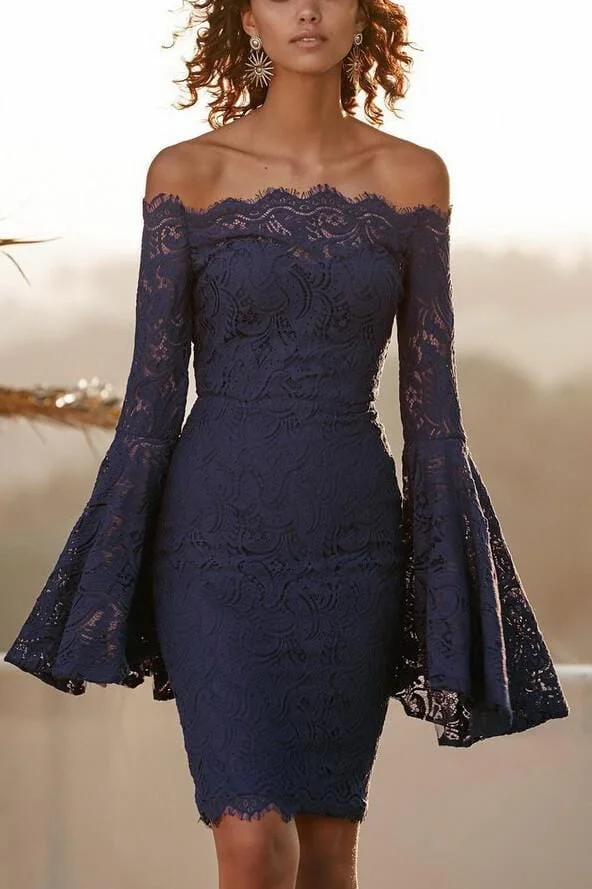 Sexy Off-The-Shoulder Lace Slim Dress