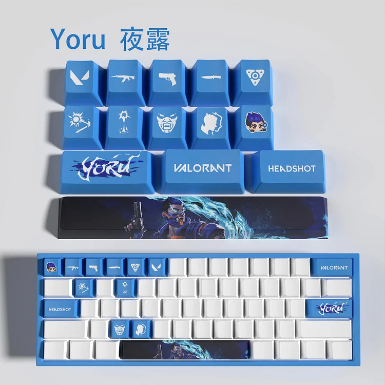 YORU New design Valorant keycaps  OEM Profile 14keys MINI SET PBT dye sub keycaps