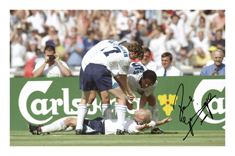 Paul 'Gazza' Gascoigne Signed Autograph Photo Poster painting Print England Football