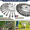 10inch Wire Brush Trimmer Head Universal Derusting Weeding Wheel w/ Adapter Kit