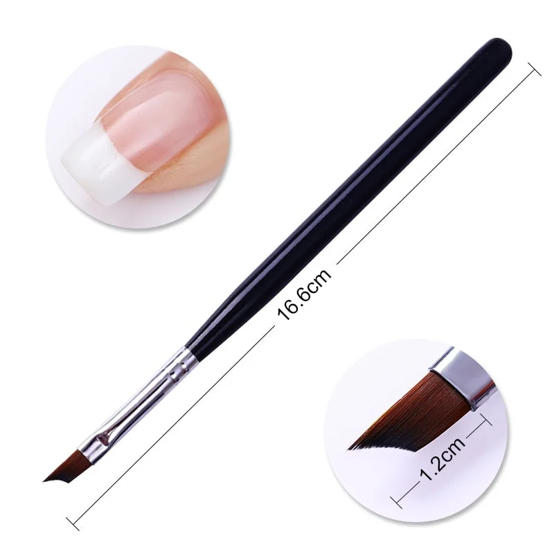 1 Pc Gradient Bloom Nail Painting Brush Pen UV Gel Nail Art Brush With Wood Handle Nylon Hair Draw Manicure Nail Art Tool-Nail Inspo