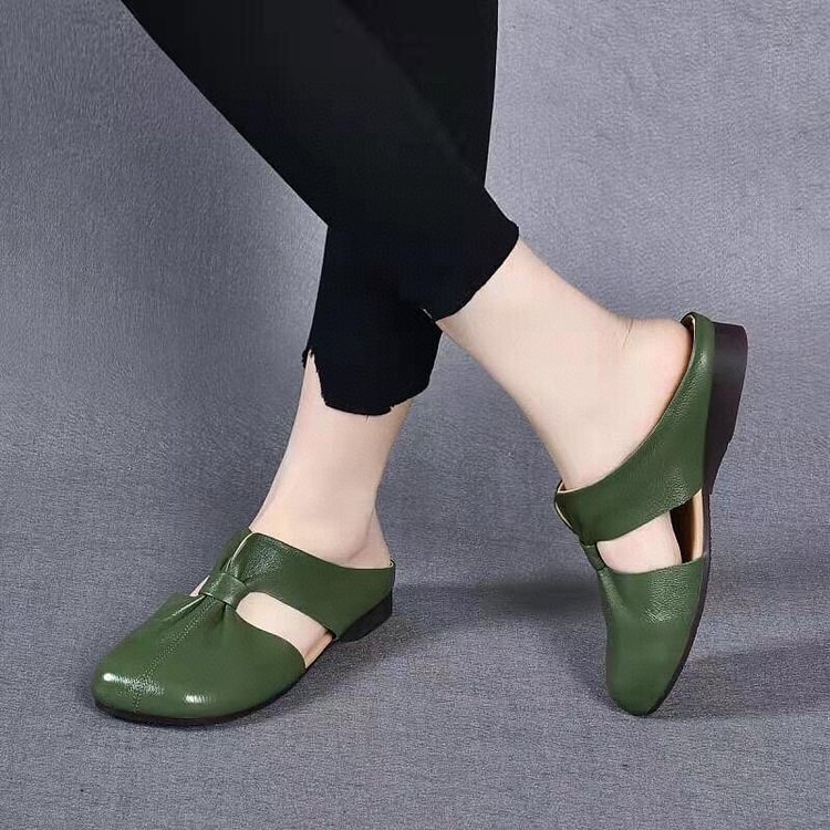 Ruched Cut Out Flat Mules