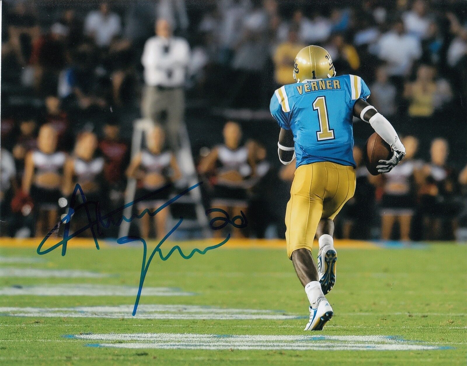 ALTERRAUN VERNER signed *UCLA BRUINS* 8X10 Photo Poster painting (MIAMI DOLPHINS) W/COA #2