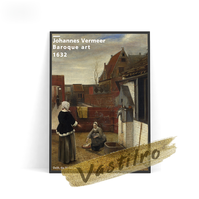 Johannes Vermeer Retro Poster Exhibition Museum Girl With Pearl Earring Art Canvas Painting Home Room Decor Gallery Wall Picture