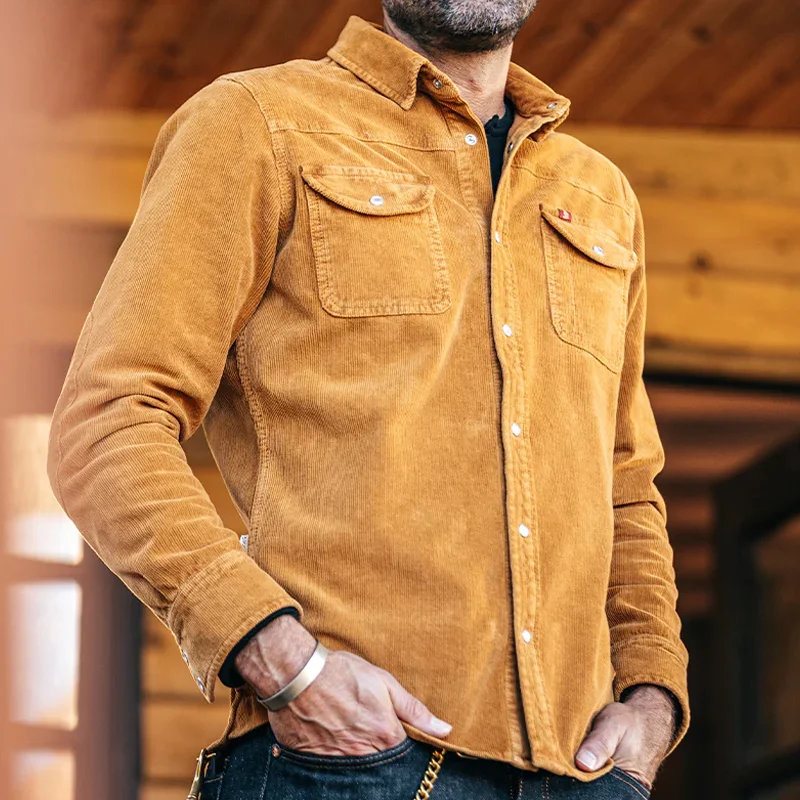 Vintage Corduroy Long Sleeve Casual Shirt