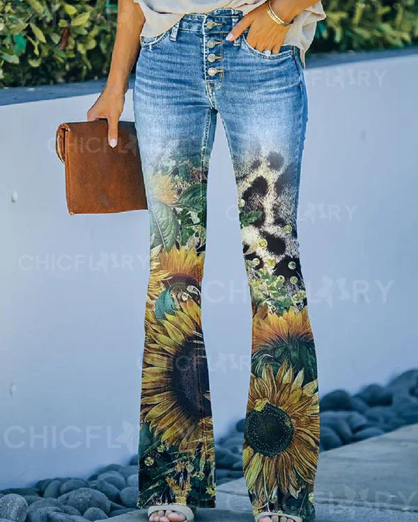 Women's Sunflower Leopard Print Pants
