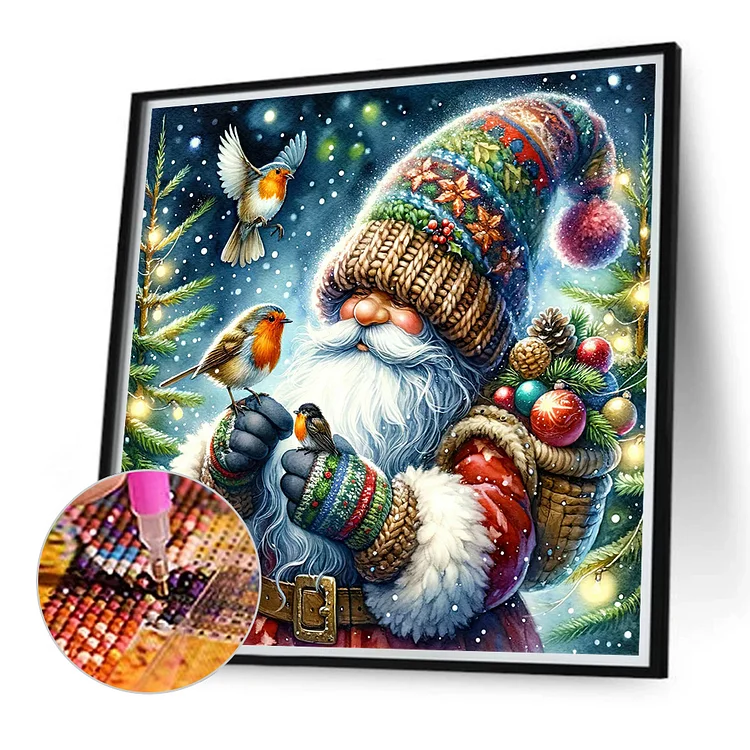 xindydcor christmas diamond painting kits,gnome diamond art kit for adults  full drill round,paint with