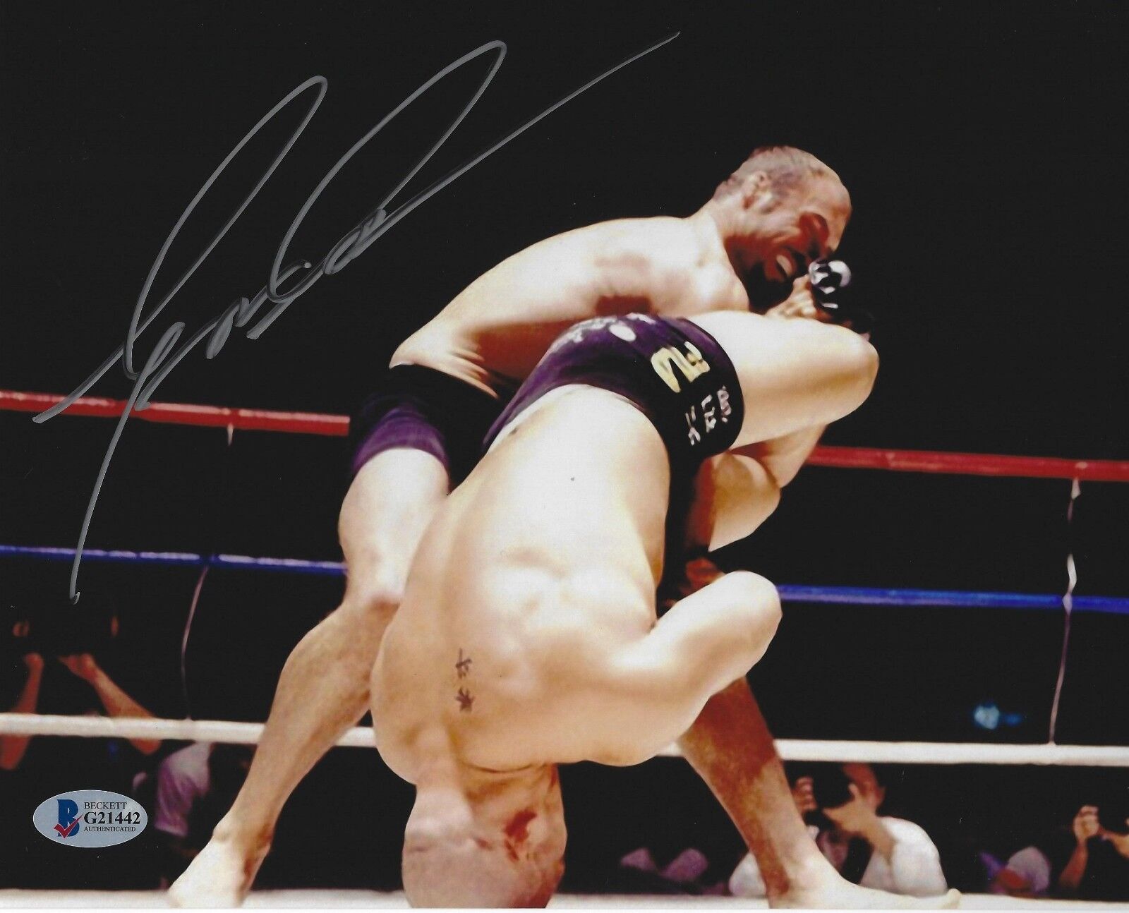 Enson Inoue Signed 8x10 Photo Poster painting BAS COA UFC Pride Vale Tudo Japan vs Randy Couture