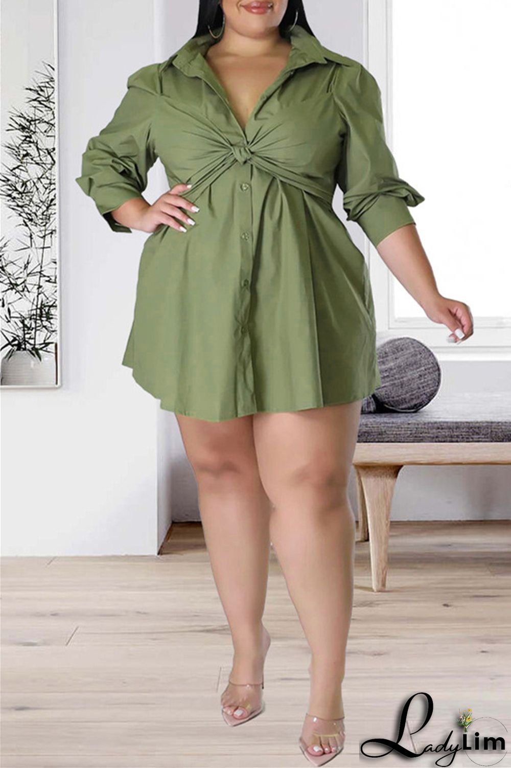 White Fashion Casual Solid Patchwork Turndown Collar Shirt Dress Plus Size Dresses