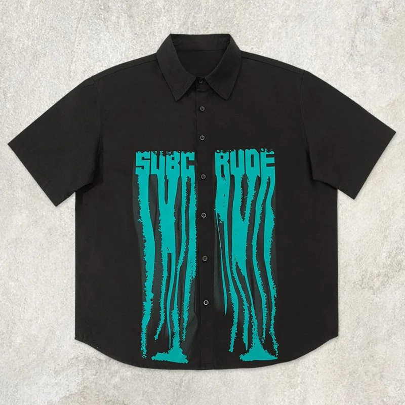 Letters Waterfall Short Sleeve Shirt