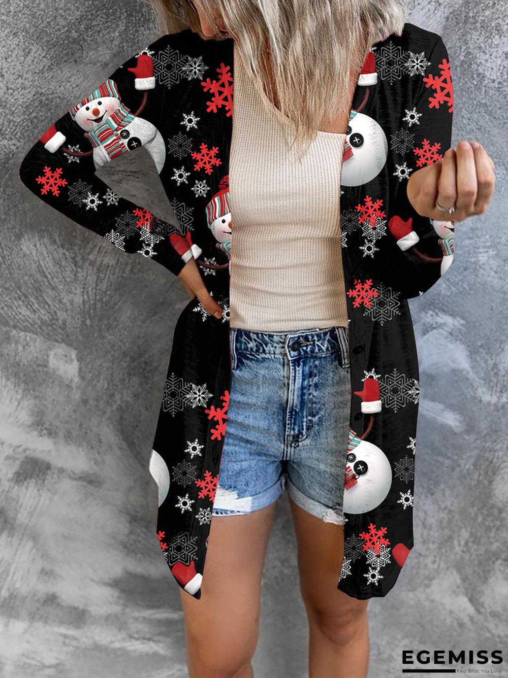 Casual Christmas Snowman Outerwear | EGEMISS