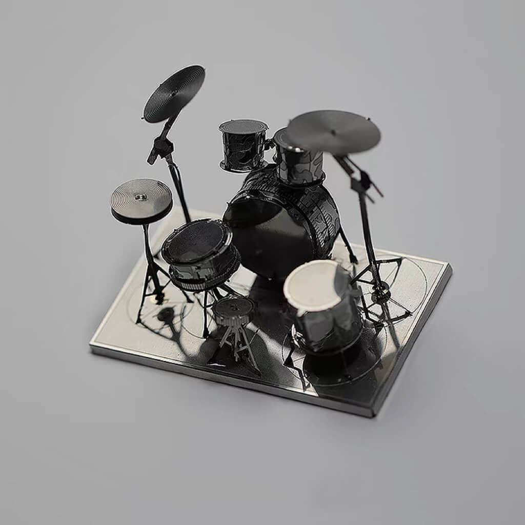 3D Drum & Electric Guitar DIY Puzzle — Miniature Metal Model 