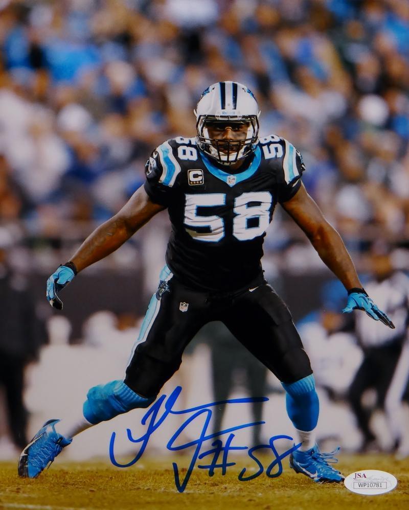 Thomas Davis Autographed Carolina Panthers 8x10 Vertical Photo Poster painting- JSA W Auth