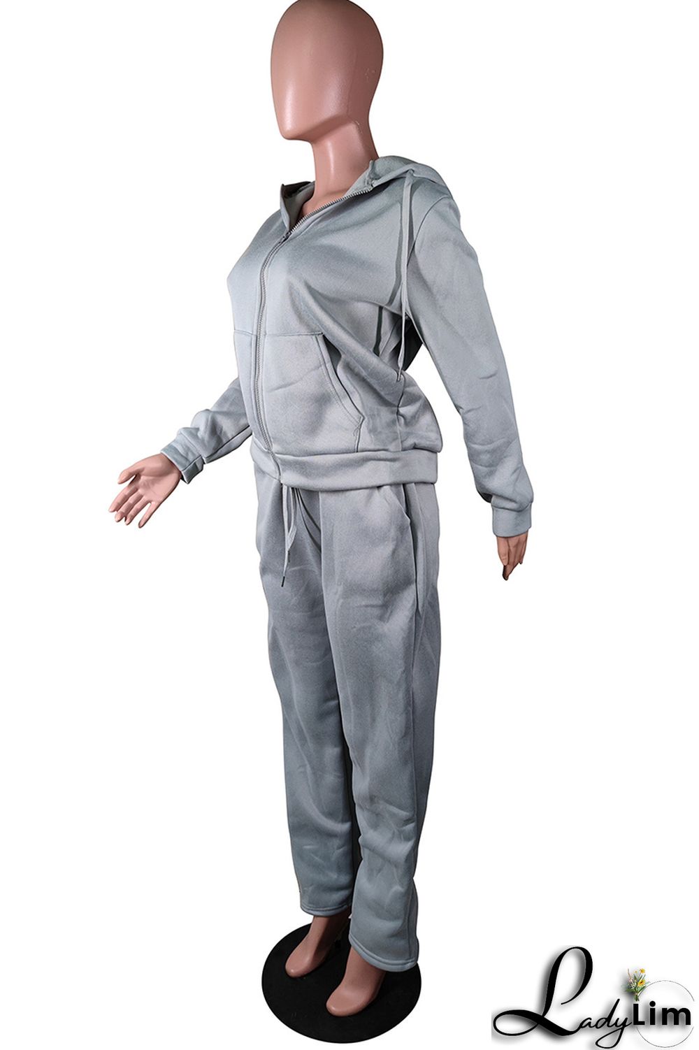 Red Fashion Casual Solid Basic Hooded Collar Long Sleeve Two Pieces