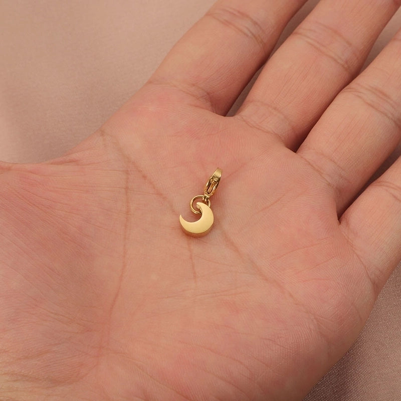 1 Piece 304 Stainless Steel Moon Pendant