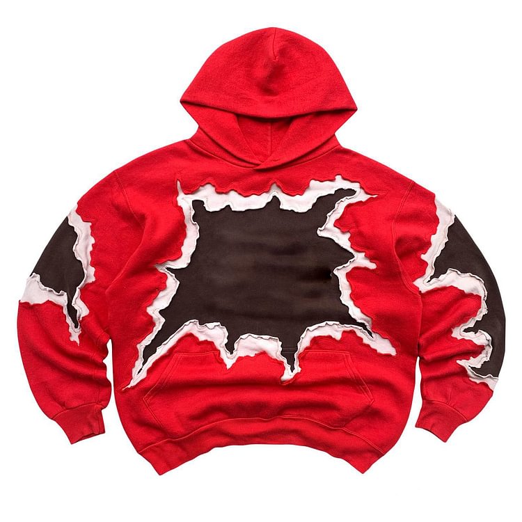 paneled patchwork hoodie
