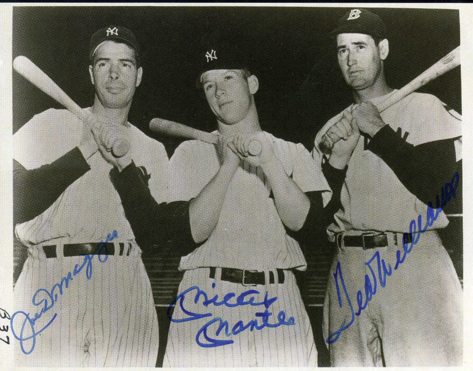 JOE DIMAGGIO / MICKEY MANTLE / TED WILLIAMS Signed Baseball Photo Poster paintinggraph preprint