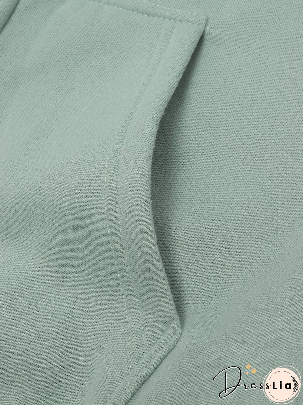 Green Cotton-Blend Casual Outerwear