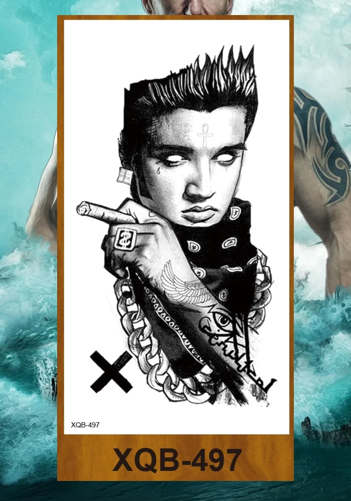 Temporary Tattoos Stickers Beauty & Snake Bear Owl Fox Mermaid Egypt Queen Sexy Men Women Girl Flower Arm Body Chest Fake Tatoo