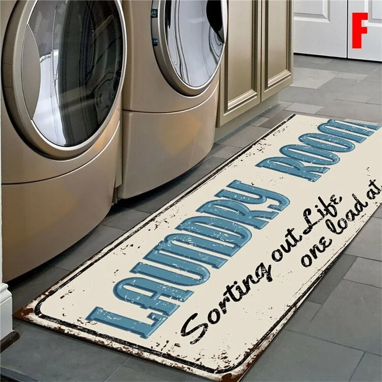Non-Slip Floor Mat Laundry Room Mat Entrance Doormat Self-Service Laundry Bath Mat Carpet Laundry Room Decor Balcony Rug 112