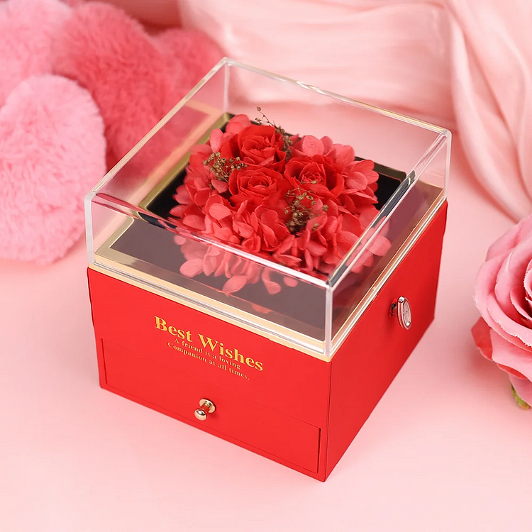Eternal Rose Exquisite Jewelry Storage Box Music Box Gift Box with Gift Package