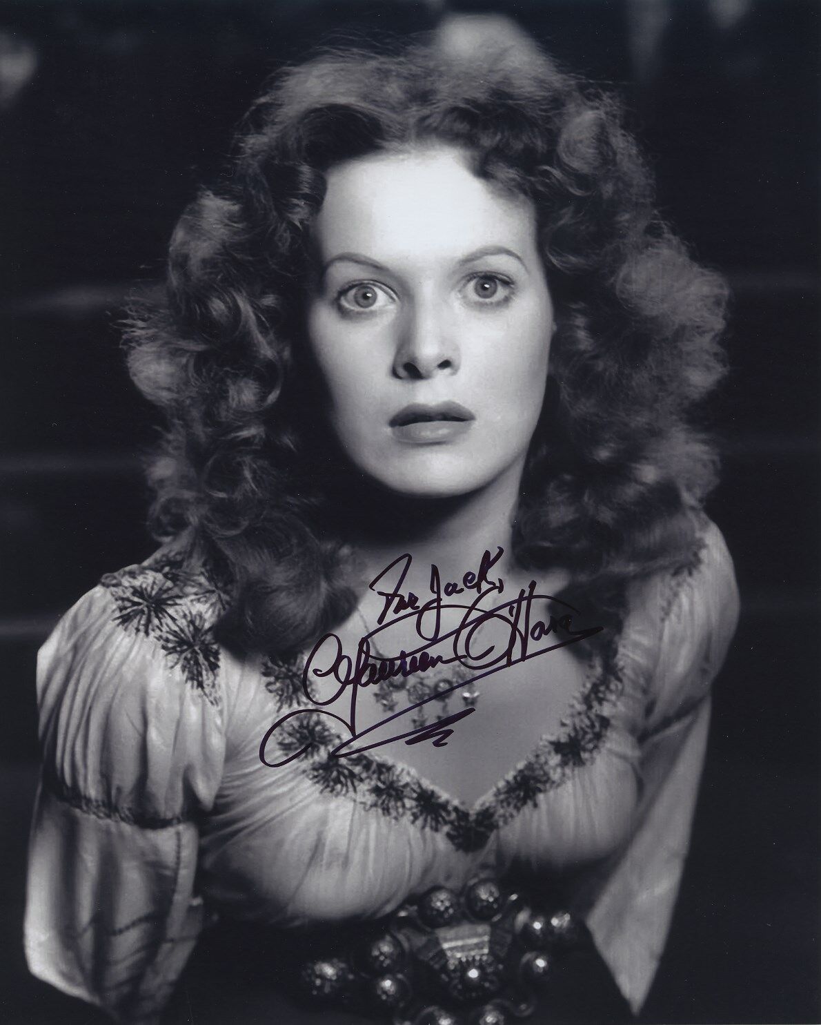 MAUREEN O'HARA SIGNED AUTOGRAPHED BW 8X10 Photo Poster painting FOR JACK STUNNING POSE!!