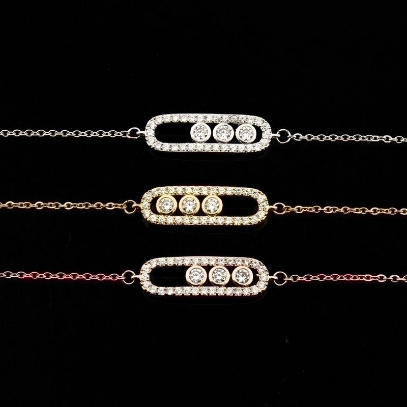 Copper Inlaid Crystal Diamond Geometric No Inlaid Copper Bracelets