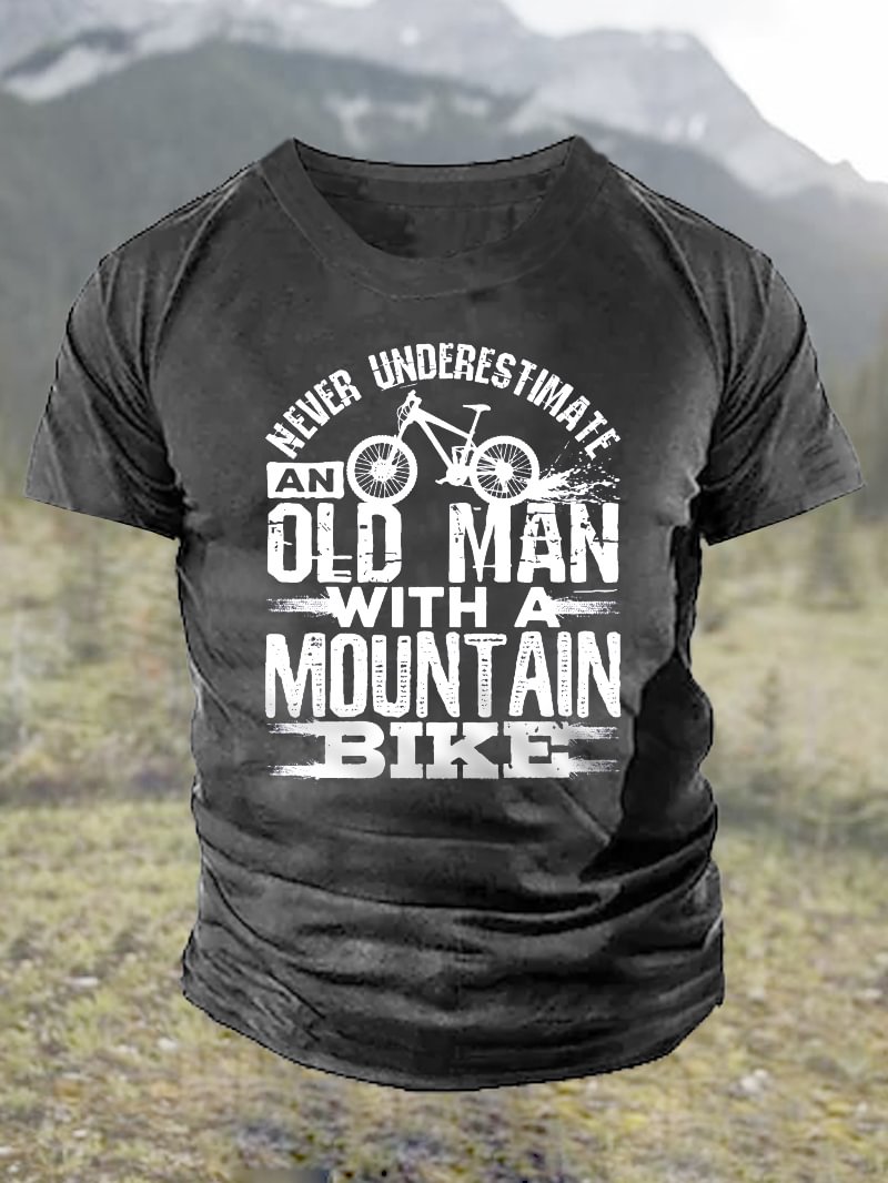 Mens Never Underestimate an Old Man with a Mountain Bike T-Shirt in  mildstyles