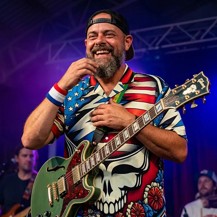 Vintage Grateful Dead Skull & Bear &Terrapin Graphic Cuban Collar Short Sleeve Shirt &ndash; Unisex Retro Cotton Top