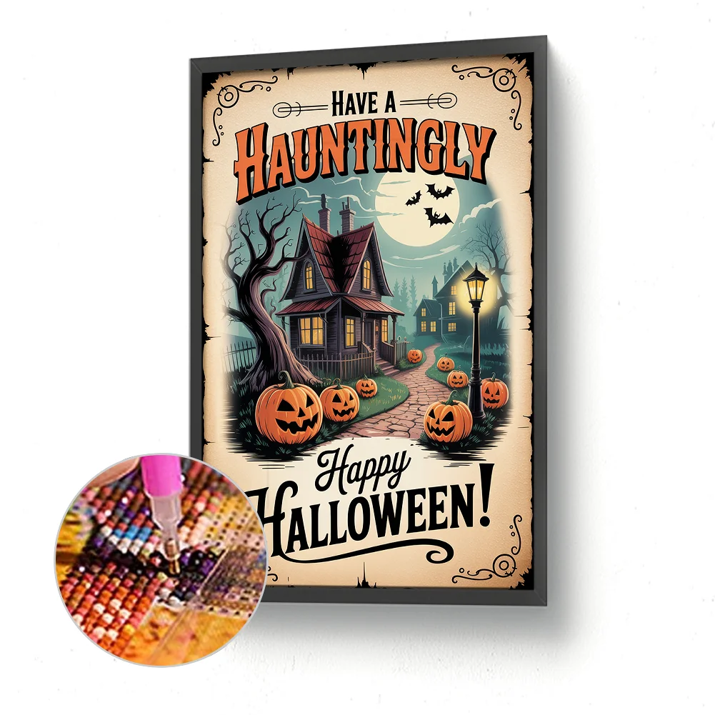 Diamond Painting - Full Round Drill - Halloween Castle(Canvas|30*45cm)